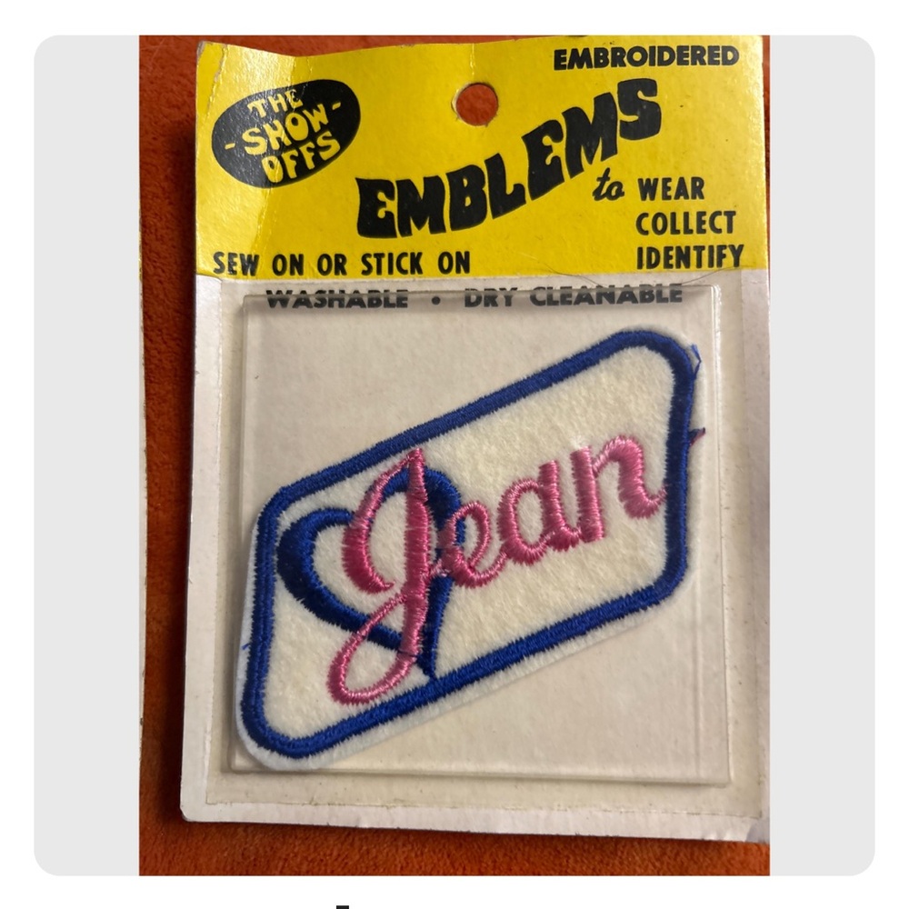 Emblems Patch 'The Show Offs' vintage 70s name Jean